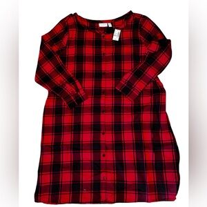 NWT - Place - Women's Buffalo Plaid Scoop Neck Shirt Dress - Size XL